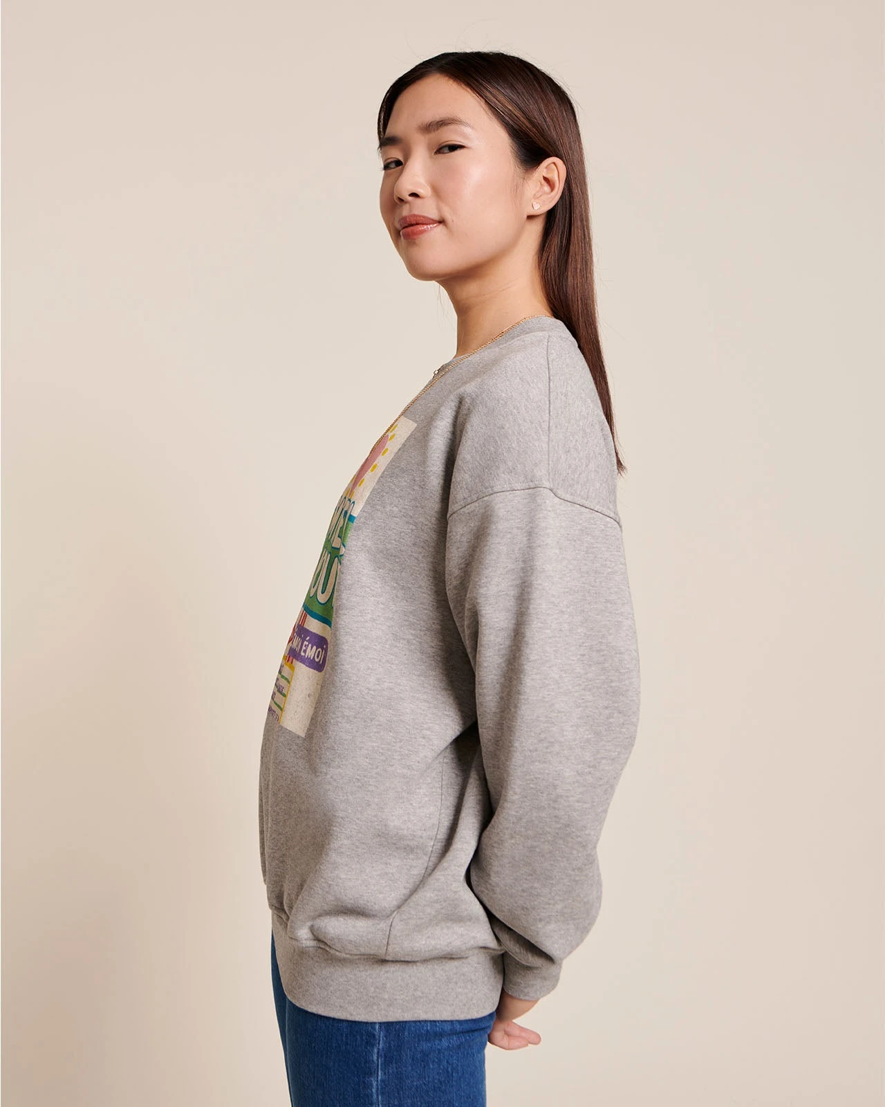 Le Sweatshirt Motel Amour En Coton Bio - Gris Chiné 6 Le Sweatshirt Motel Amour En Coton Bio - Gris Chiné – Image 4