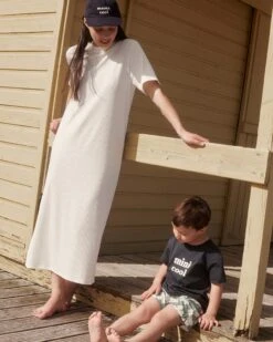 La Robe Roxane En Lyocell Côtelé - Blanc -Bijoux Magasin 23E681 1