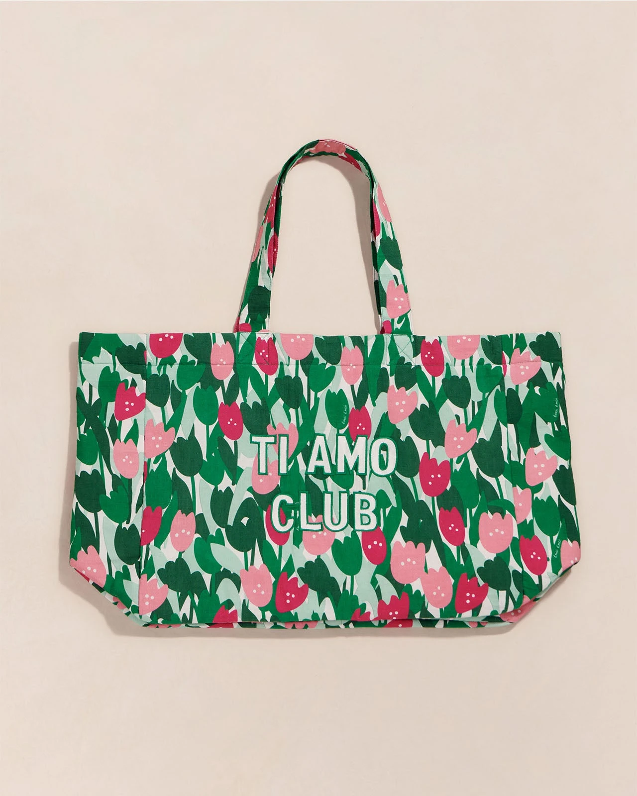 Le Cabas Brodé Ti Amo Club En Coton Lin - Champ De Tulipes 5 Le Cabas Brodé Ti Amo Club En Coton Lin - Champ De Tulipes – Image 3