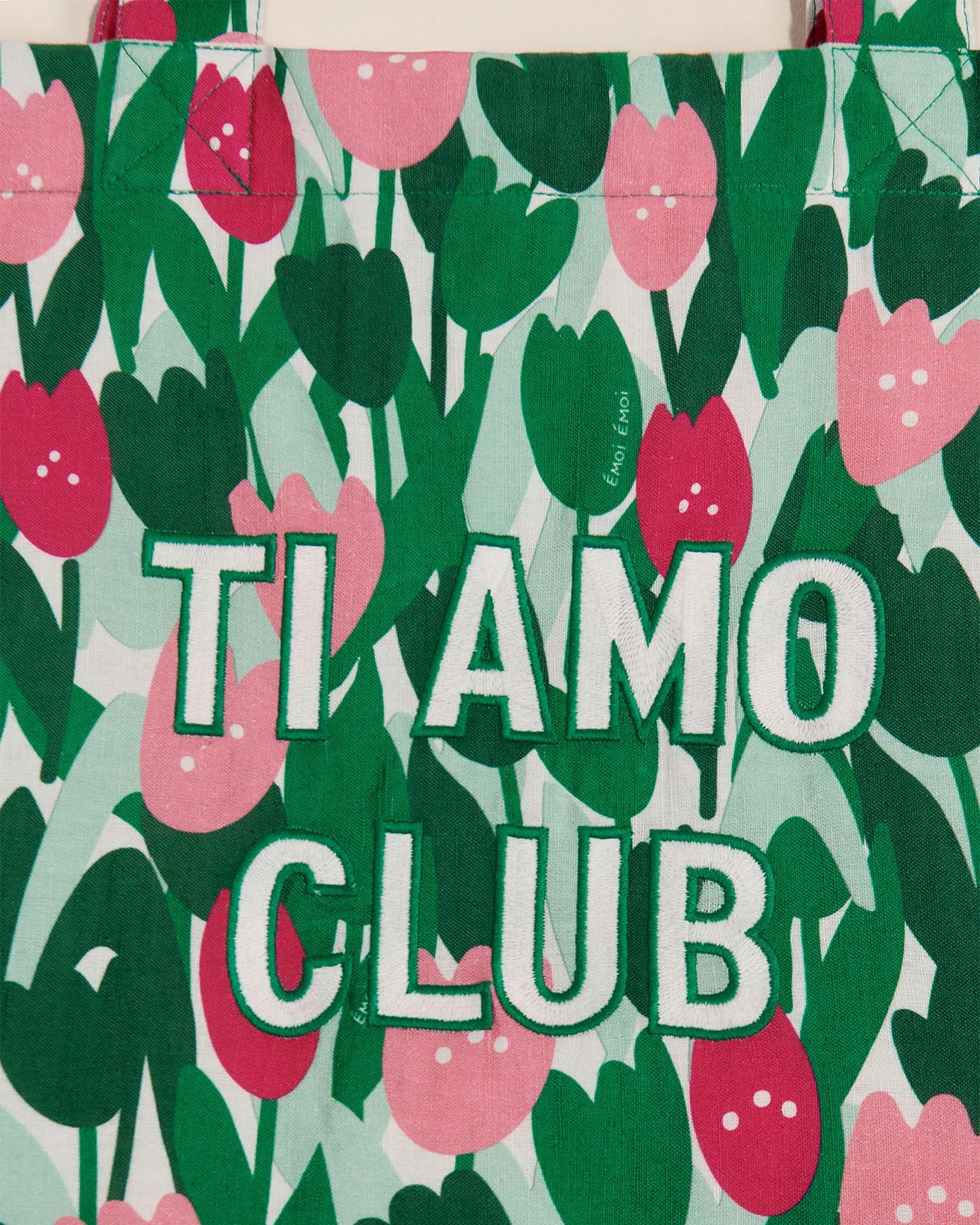 Le Cabas Brodé Ti Amo Club En Coton Lin - Champ De Tulipes 7 Le Cabas Brodé Ti Amo Club En Coton Lin - Champ De Tulipes – Image 5