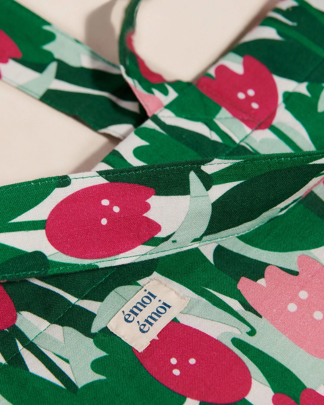 Le Cabas Brodé Ti Amo Club En Coton Lin - Champ De Tulipes 10 Le Cabas Brodé Ti Amo Club En Coton Lin - Champ De Tulipes – Image 8