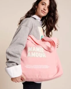 Le Cabas Brodé Mamie Amour - Rose
