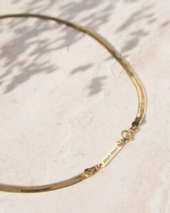 Le Collier Chaîne Serpent Doré à L'or Fin 24 Carats -Bijoux Magasin 23SChaineserpent40cm2web