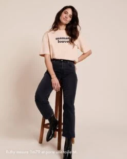 Le Duo De T-shirts Maman Louve X Petit Loup En Coton Bio - Latte -Bijoux Magasin 23SFamilleloup T shirtmamanlouvelattefemme emoiemoi LOOK48 5287webtaille2