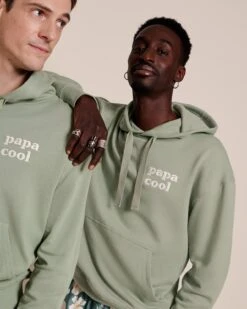Le Hoodie Brodé Papa Cool En Coton Bio - Olive