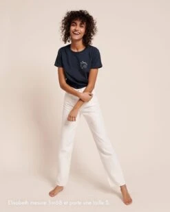 Le T-shirt Brodé Mama Bird En Coton Bio - Charbon -Bijoux Magasin 23SJeanecru T shirtMamaBirdcharbon5emoiemoiwebtaille2