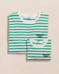 La Marinière Amore Mio Enfant En Coton Bio - Vert -Bijoux Magasin 23SMariniereJeffamoremiovert tiamoclub mariniereJulietteamoremioenfantvert tiamoclub emoiemoi 10 467web