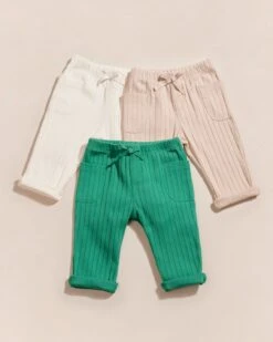 Le Pantalon Lars Côtelé En Coton Bio - Vert -Bijoux Magasin 23SPantalonLarslattecremevertemoiemoi 20 1047web