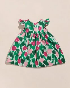 La Robe Rose En Coton Lin - Champ De Tulipes