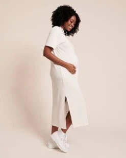 La Robe Roxane En Lyocell Côtelé - Blanc -Bijoux Magasin 23SRobeRoxanefemme emoiemoi 23 2409web