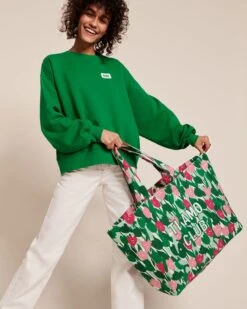 Le Cabas Brodé Ti Amo Club En Coton Lin - Champ De Tulipes 13 Le Cabas Brodé Ti Amo Club En Coton Lin - Champ De Tulipes -Bijoux Magasin 23SSWE 1