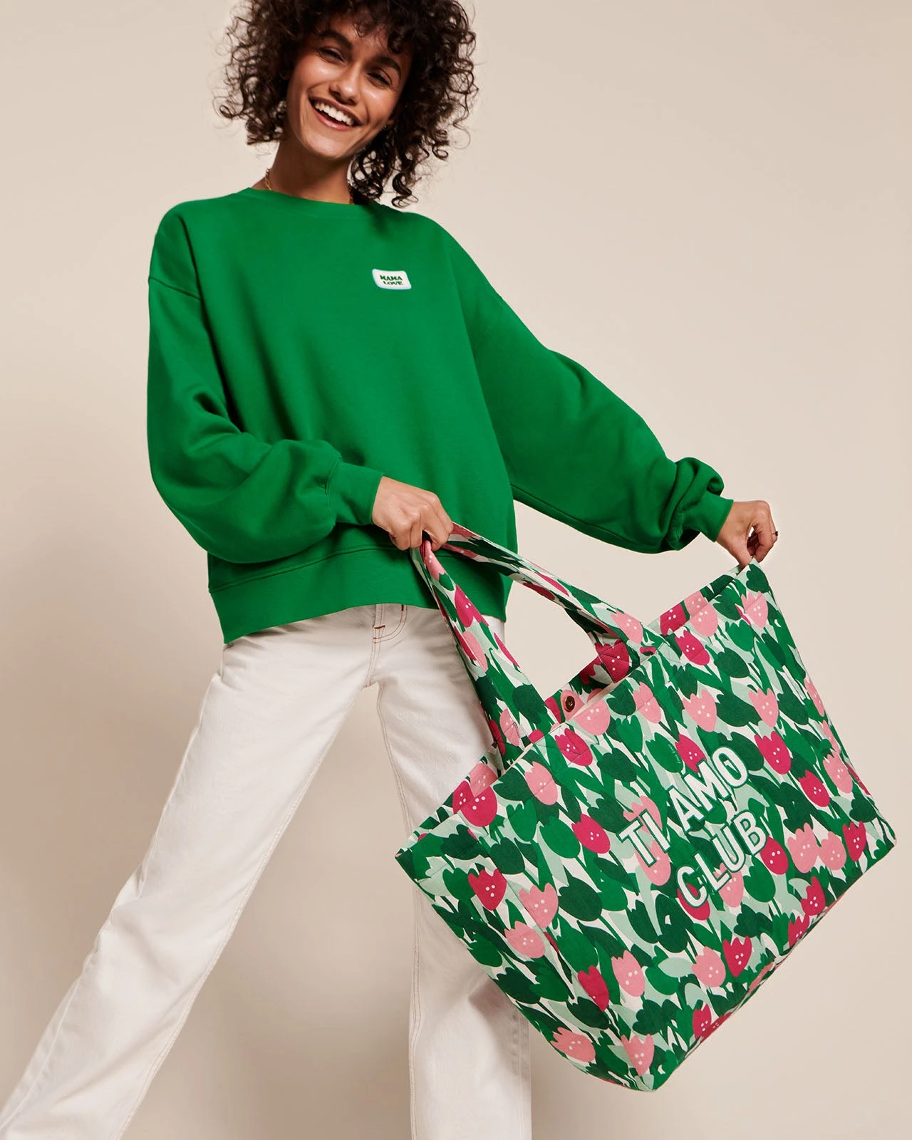 Le Cabas Brodé Ti Amo Club En Coton Lin - Champ De Tulipes 6 Le Cabas Brodé Ti Amo Club En Coton Lin - Champ De Tulipes – Image 4