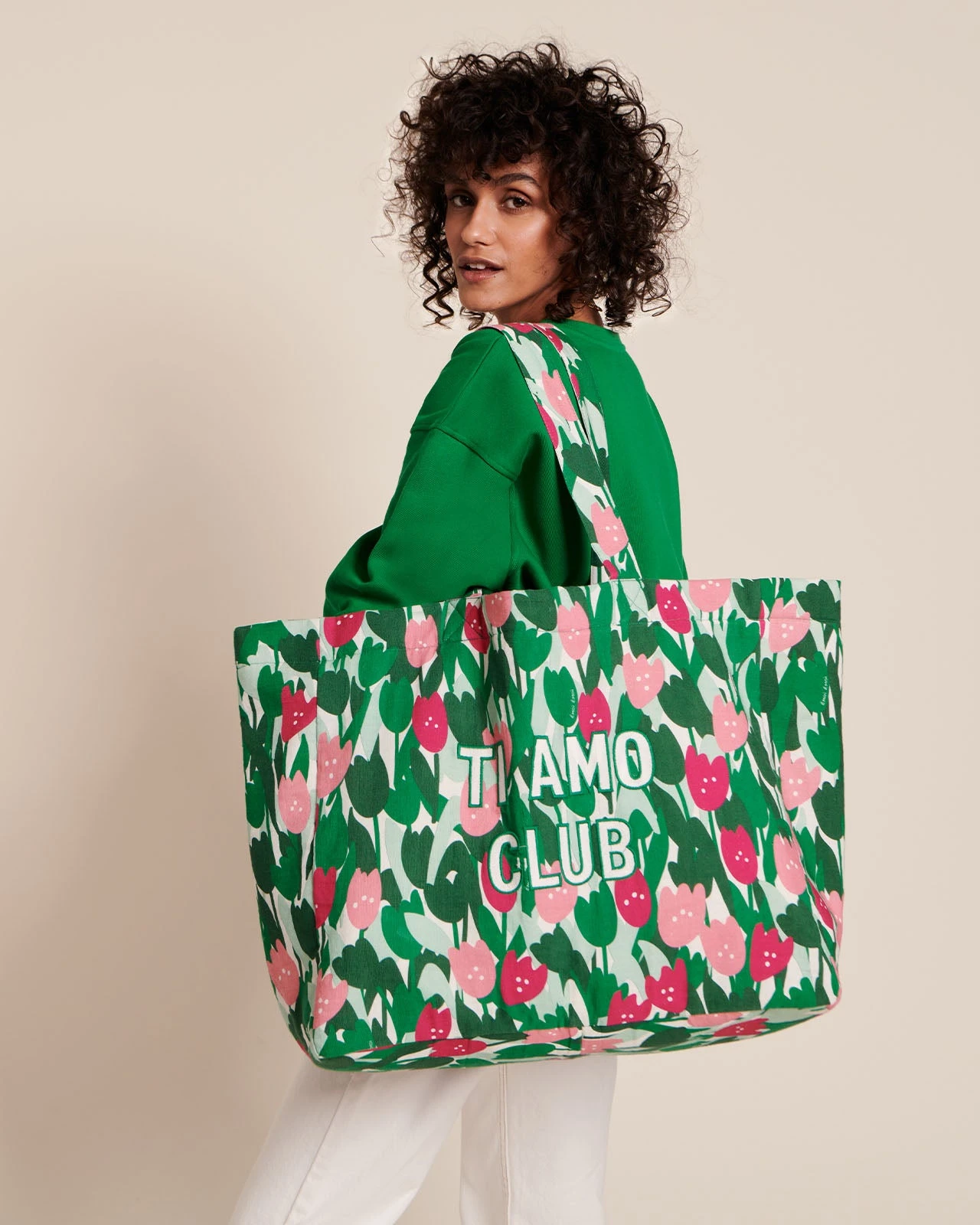Le Cabas Brodé Ti Amo Club En Coton Lin - Champ De Tulipes 9 Le Cabas Brodé Ti Amo Club En Coton Lin - Champ De Tulipes – Image 7