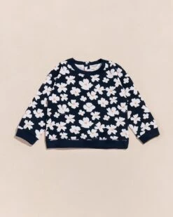 Le Sweat Sammy En Coton Bio - Anémones Bleu Nuit
