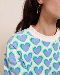 Le Sweat Scarlett En éponge - Coeurs à L'infini -Bijoux Magasin 23SSweatScarlettcoeursfemme Bouclesd oreillesBigLovedore emoiemoi 27 3437web