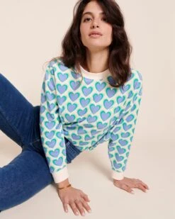 Le Sweat Scarlett En éponge - Coeurs à L'infini -Bijoux Magasin 23SSweatScarlettcoeursfemme jeanindigofemme emoiemoi 27 3419web
