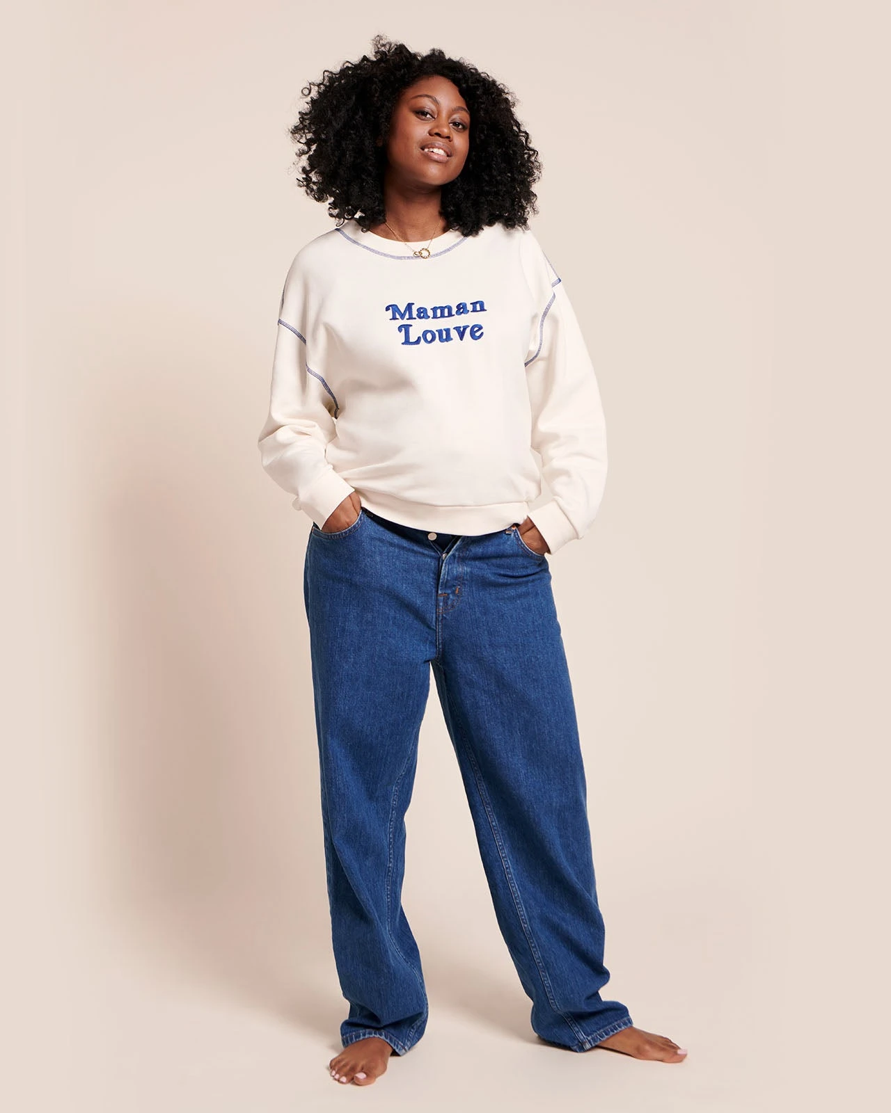 Le Sweat Maman Louve En Coton Bio - Blanc 7 Le Sweat Maman Louve En Coton Bio - Blanc – Image 5