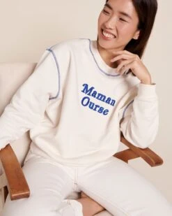 Le Sweat Maman Ourse En Coton Bio - Blanc