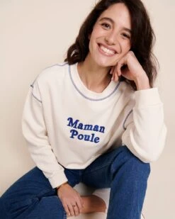 Le Sweat Maman Poule En Coton Bio - Blanc