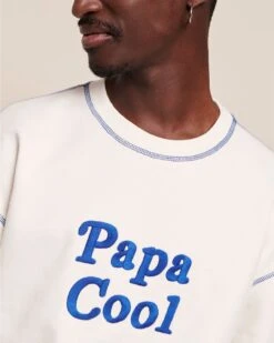 Le Sweat Papa Cool En Coton Bio - Blanc -Bijoux Magasin 23SSweatblancpapacoolhomme emoiemoi 06 467web