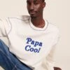 Le Sweat Papa Cool En Coton Bio - Blanc -Bijoux Magasin 23SSweatblancpapacoolhomme emoiemoi 06 472web