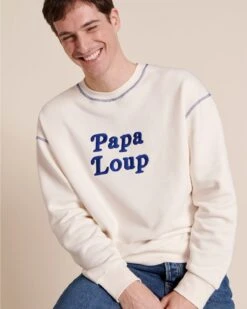 Le Sweat Papa Loup En Coton Bio - Blanc