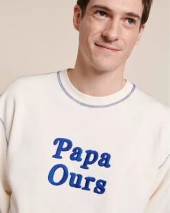 Le Duo De Sweats Papa Ours X Petit Ours En Coton Bio - Blanc -Bijoux Magasin 23SSweatblancpapaourshomme emoiemoi 13 1422web b1492696 1d39 4cd6 bd5f 57cb0abee04d