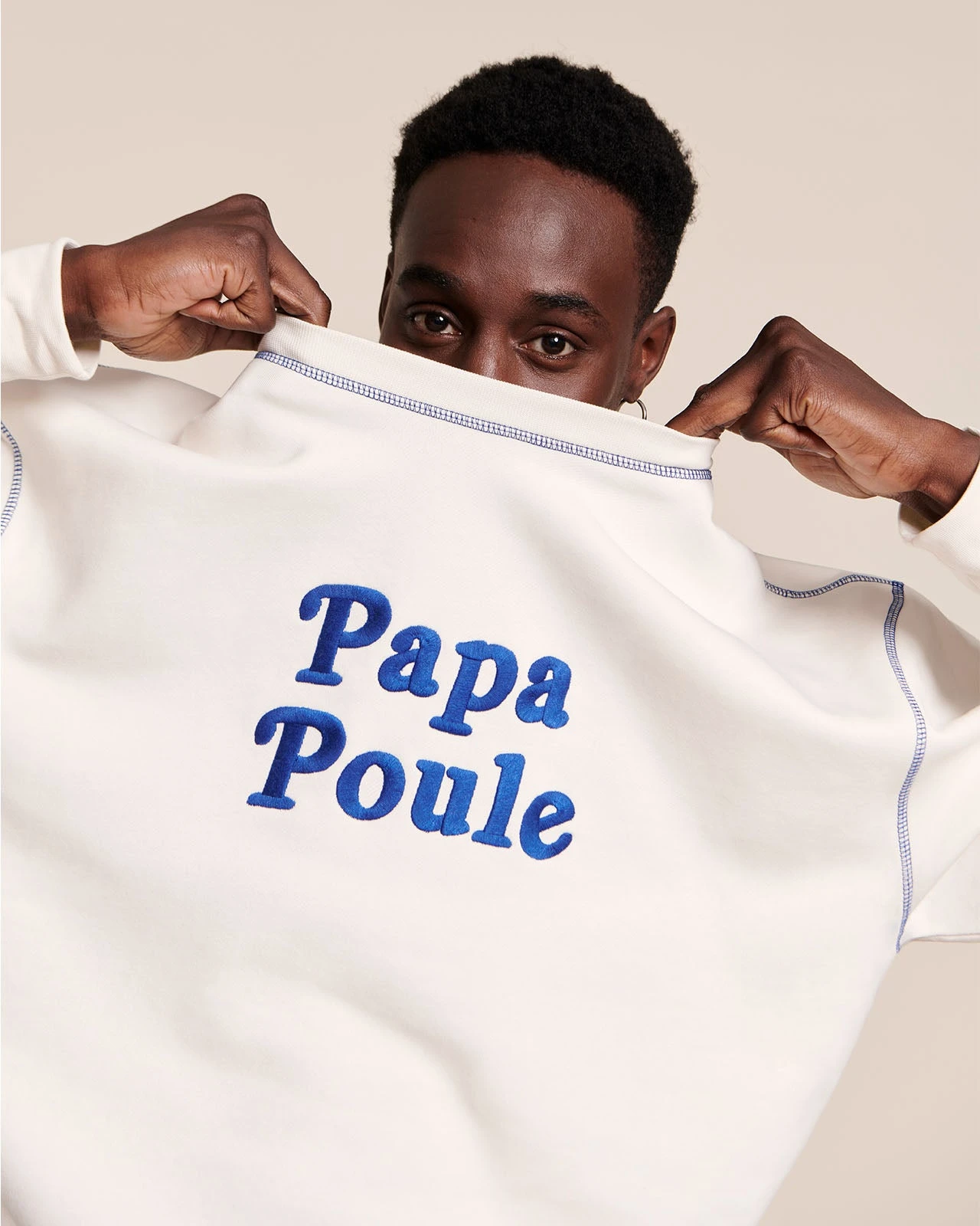 Le Sweat Papa Poule En Coton Bio - Blanc 3 Le Sweat Papa Poule En Coton Bio - Blanc