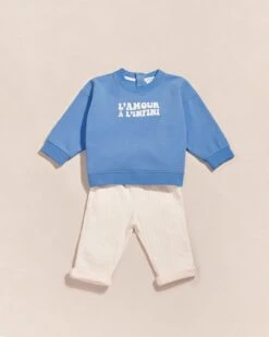 Le Sweat L'amour à L'infini Enfant - Bleu -Bijoux Magasin 23SSweatl amoural infiniSammyenfant pantalonlarscreme emoiemoi 01 107web