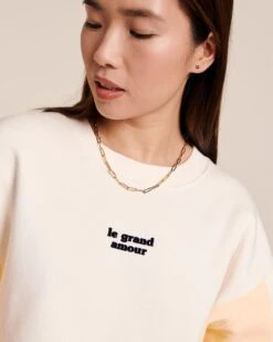 Le Sweat Le Grand Amour Femme - Jaune/crème