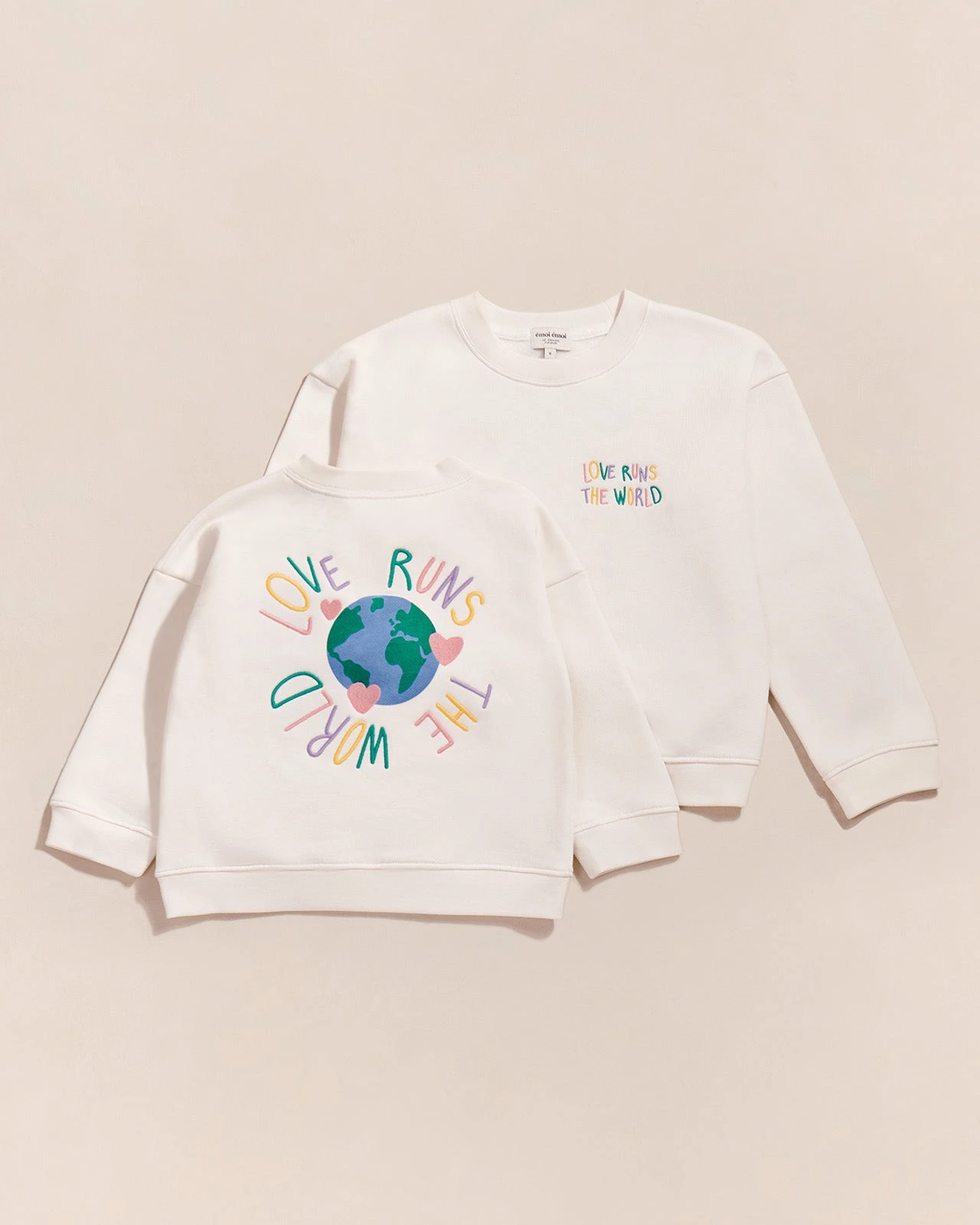 Le Sweat Love Runs The World Enfant En Coton Bio - Blanc 3 Le Sweat Love Runs The World Enfant En Coton Bio - Blanc