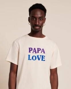 Le T-shirt Papa Love En Coton Bio - Crème -Bijoux Magasin 23ST shirtFamillelovecosmic Papalovecosmic emoiemoi LOOK29 3525web