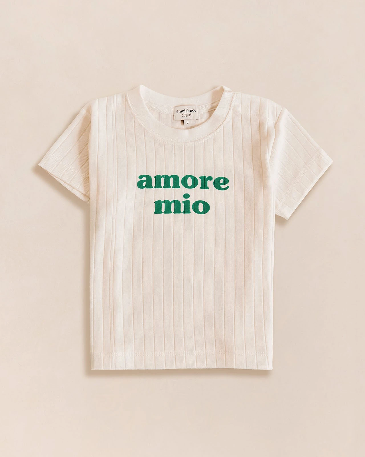 Le Duo De T-shirts Amore Mio Homme / Enfant En Coton Bio - Crème 4 Le Duo De T-shirts Amore Mio Homme / Enfant En Coton Bio - Crème – Image 2
