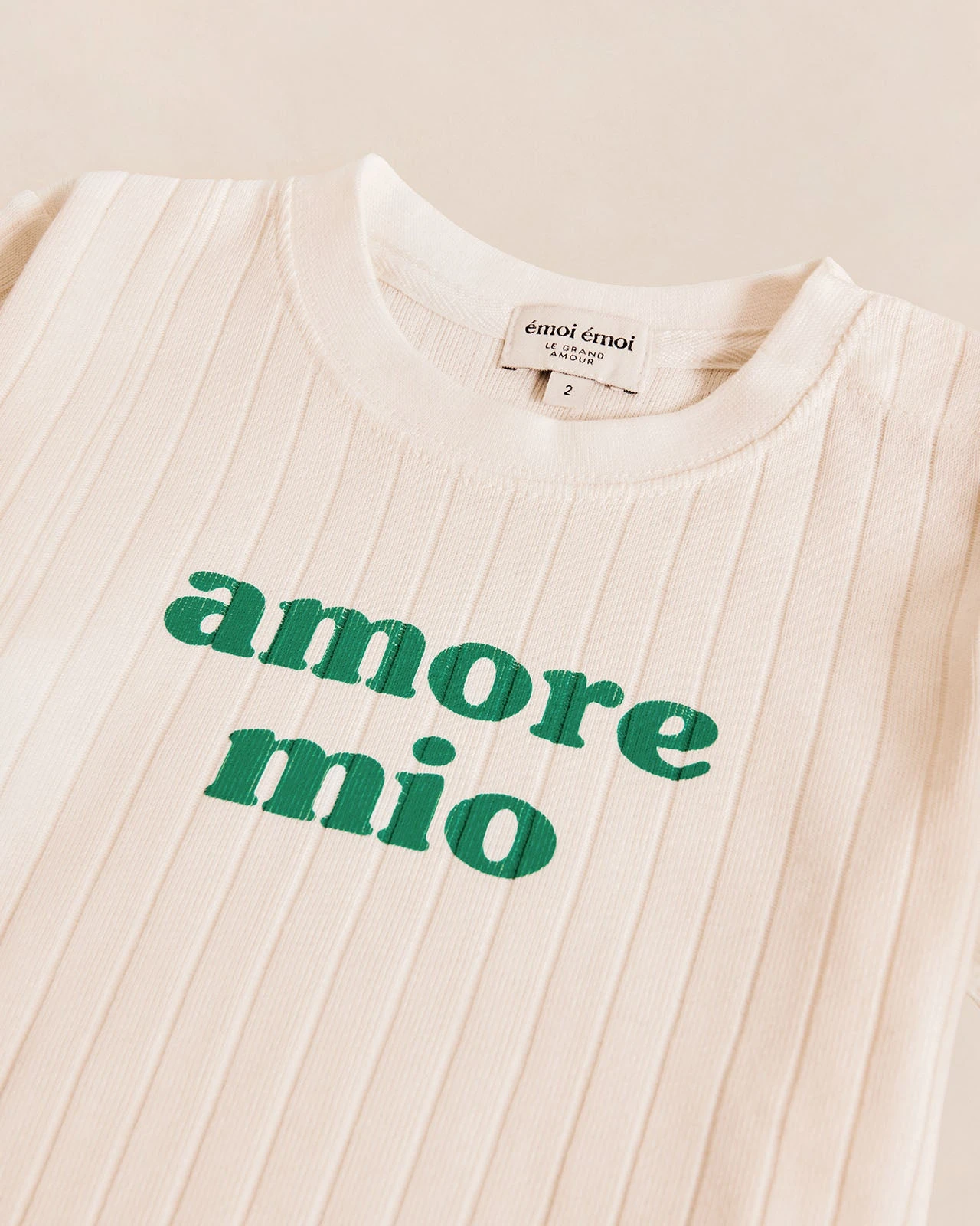 Le Duo De T-shirts Amore Mio Homme / Enfant En Coton Bio - Crème 7 Le Duo De T-shirts Amore Mio Homme / Enfant En Coton Bio - Crème – Image 5