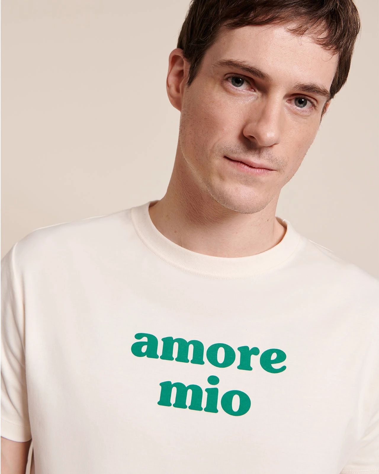 Le Duo De T-shirts Amore Mio Homme / Enfant En Coton Bio - Crème 8 Le Duo De T-shirts Amore Mio Homme / Enfant En Coton Bio - Crème – Image 6