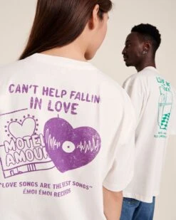Le T-shirt Can't Help Falling In Love En Coton Bio - Blanc