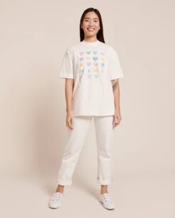 Le T-shirt D'allaitement Mama Love En Coton Bio - Blanc -Bijoux Magasin 23ST shirtcoeursmamaloveallaitementfemme loverunsthewold jeanecru emoiemoi LOOK47 5159web