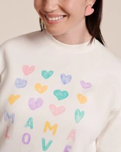 Le T-shirt Mama Love En Coton Bio - Blanc -Bijoux Magasin 23ST shirtcoeursmamalovefemme loverunsthewold bouclesd oreillesbigloverose emoiemoi LOOK41 3547web