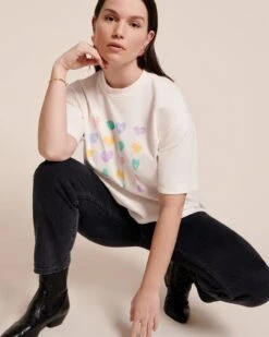 Le T-shirt Mama Love En Coton Bio - Blanc -Bijoux Magasin 23ST shirtcoeursmamalovefemme loverunsthewold jeanblackstone bouclesd oreillesbigloverose emoiemoi LOOK41 3578web