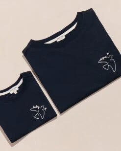 Le Duo De T-shirts Papa Bird / Baby Bird - Charbon