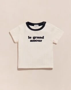 Le T-shirt Le Grand Amour Enfant En Coton Bio - Crème