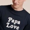 Le T-shirt Papa Love En Coton Bio - Bleu Charbon -Bijoux Magasin 23ST shirtfamillelove PapaLovenavy2 emoiemoiweb