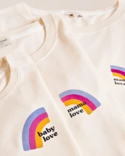 Le Duo De T-shirts Rainbow Mama Love X Baby Love - Ivoire