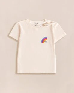 Le T-shirt Rainbow Brother Love En Coton Bio - Ivoire