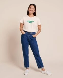 Le T-shirt Mamma Mia En Coton Bio - Crème -Bijoux Magasin 23ST shirtmammamiafemmevert jeanindigo tiamoclub emoiemoi 42 4599web