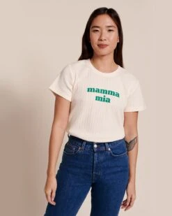 Le T-shirt Mamma Mia En Coton Bio - Crème