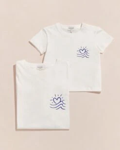Le T-shirt Vague De Love Unisexe En Coton Bio - Blanc -Bijoux Magasin 23ST shirtvaguedeloveenfant emoiemoi 18 774web