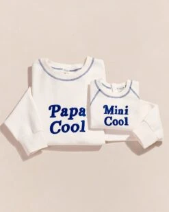 Le Sweat Papa Cool En Coton Bio - Blanc -Bijoux Magasin 23Ssweatblancpapacoolhomme sweatminicoolenfant signature emoiemoi 19 1002web