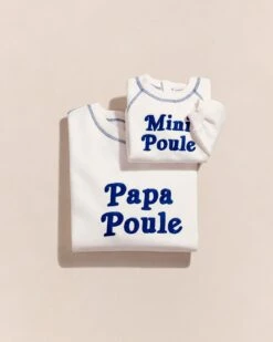Le Duo De Sweats Papa Poule X Mini Poule En Coton Bio - Blanc