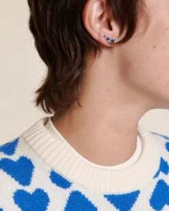 Les Boucles D'oreilles Clarisse 3 Cœurs Bleus - Dorées à L'or Fin 24 Carats -Bijoux Magasin 23WBijouxbleus Bouclesd oreilles3coeursbleus emoiemoi 31 3281web